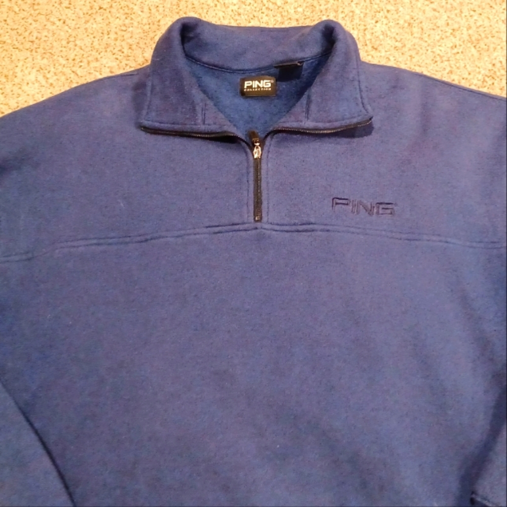 PING Blue Quarter-Zip Sweatshirt Pullover Mens Size XL